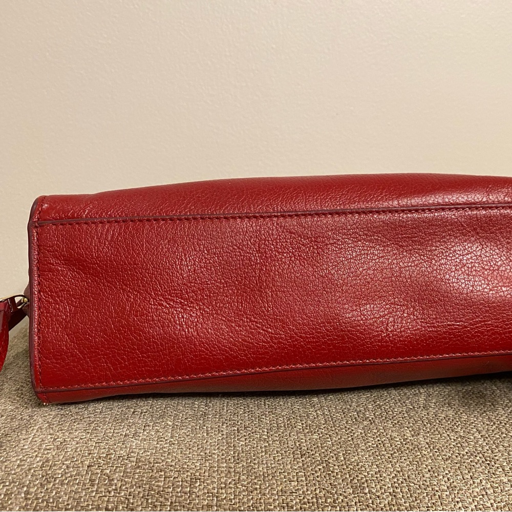 💯VERY RARE Tory Burch Leather Satchel in Red Leather - Picture 9 of 10